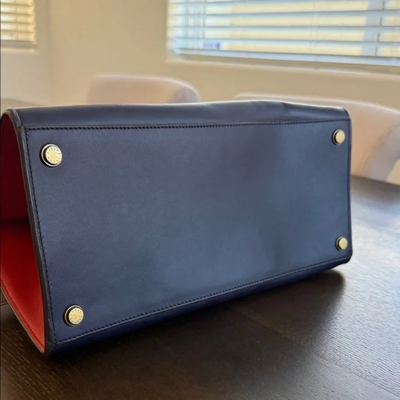 Henri Bendel Blue and burnt orange Tote Bag - Picture 5 of 8